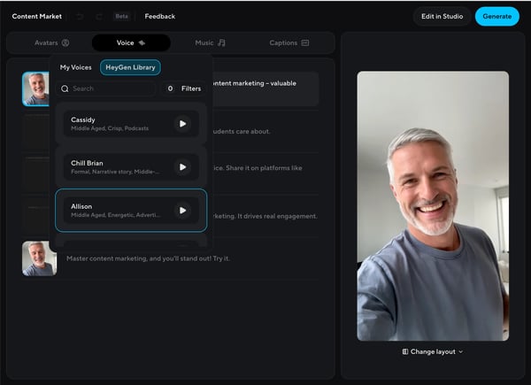 HeyGen - 语音质量和选项